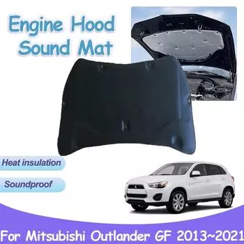 Накладка на капот двигателя для Mitsubishi Outlander 3 GF GG ZJ ZK ZL 2013~2024 Звукоизоляция автомобиля, хлопковые чехлы, аксессуары для интерьера