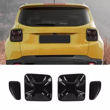 Накладка на крышку заднего фонаря для Jeep Renegade 2015-2018 гг., Внешние аксессуары для автомобиля, дымчато-черный(4шт)