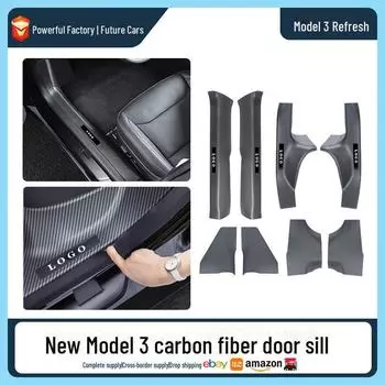 Накладка на порог Tesla Model 3 из углеродного волокна для версии Highland ModelY rear 2-piece set