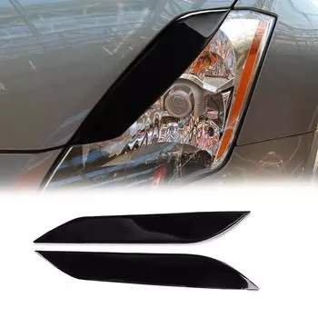 Накладка на веко фары, наклейка на веко брови фары для украшения 350Z Z33 2003-2008 чёрный