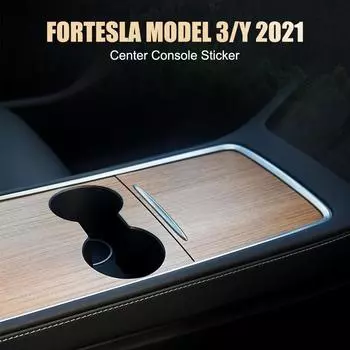 Накладки на центральную консоль, ПВХ-пленка, внутреннее украшение для Tesla Model 3, модель Y 21-22, наклейка на центральную панель управления автомобиля bright carbon