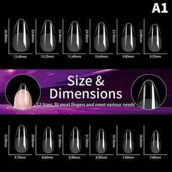 Накладные ногти Coffin Soft Gel Tips Full Cover Fake Acrylic Uv Gel Nails Extension System Oval Almond Sculpted Fake Nail Tips