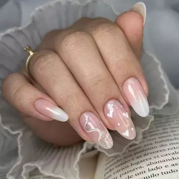 Накладные ногти Love Gradual Change Wearing Nail Removable Piece Simple Line Fine Flash Nail Patch 24 шт.