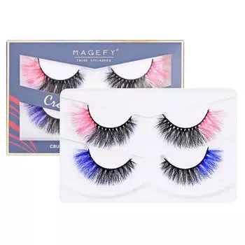 Накладные ресницы 3D Faux Mink Lashes Natural Look Тонкие накладные ресницы Пушистый объем Длинные густые ресницы 2 пары