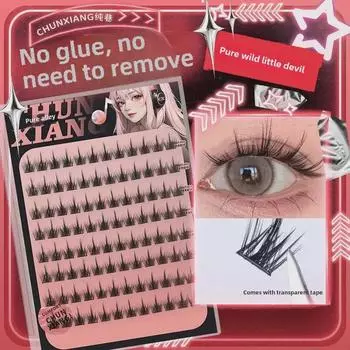 Накладные ресницы Pure Lane без клея, самоклеящиеся, толстые, черного цвета Fairy Lower Lashes 3 Rows