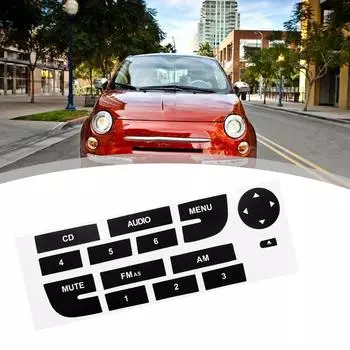 Наклейка для ремонта кнопок автомобильного радиоприемника для Fiat Grande Punto Radio Stereo изношенные отслаивающиеся кнопки ремонта наклейки наклейки автомобильные аксессуары чёрный