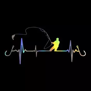 Наклейка на автомобиль 3D Heartbeat Fishing Car Styling забавная декоративная наклейка забавная наклейка мотоцикл автомобильный стиль 16.7CM*7.7CM 1pcs