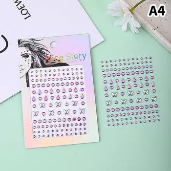 Наклейка-татуировка, блестящая подводка для глаз, макияж для бровей, лицо, глаза, алмаз, временная татуировка в стиле рок, 3D наклейки для подводки для глаз as the picture