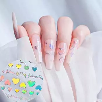 Наклейки для ногтей Aurora Love, разноцветные самоклеящиеся наклейки для ногтей Moon Pegasus, аксессуары для дизайна ногтей своими руками 1