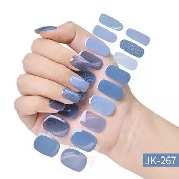 Наклейки для ногтей, разные стили, 24 наклейки, полуотвержденные УФ-гелевые наклейки для ногтей