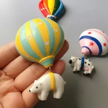 Наклейки на холодильник в виде воздушного шара, магнитные, в форме животных, трехмерный дизайн, сообщение, липкая кухонная декорация для дома