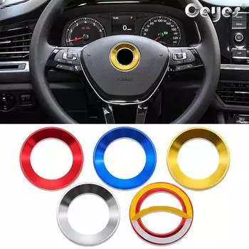 Наклейки на руль автомобиля, эмблема для Golf 6 7 Polo CC Tiguan Passat, аксессуары, Стайлинг автомобиля красный