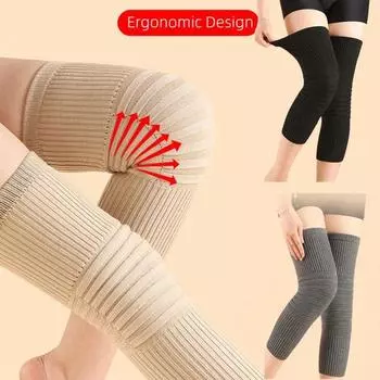 Наколенник Camel Keep Warm M-XL Толстый кашемировый наколенник Теплые шерстяные наколенники для пожилых людей XL(80-100kg) чёрный
