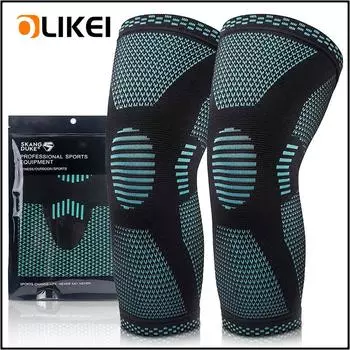 Наколенники OLIKEI для спортзала, дышащие, нескользящие, для бега, баскетбола, наколенники, спортивные наколенники для фитнеса, эластичный наколенник M чёрный