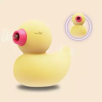 namiya Yellow Duck Cute Powerful Suction Vibrator for Vibrating Clitoral Nipple IPX7 Bath Electric Adult USB Safe Silicone Adult Toy Vibrator, Suck-up