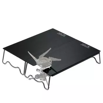 NANGGEAR Solo Kitchen Одноконфорочный стол с теплоизоляцией Iwatani, стол Solo Table из алюминия с сумкой для хранения, походная кухня, черный, черный Gear SOLO чёрный