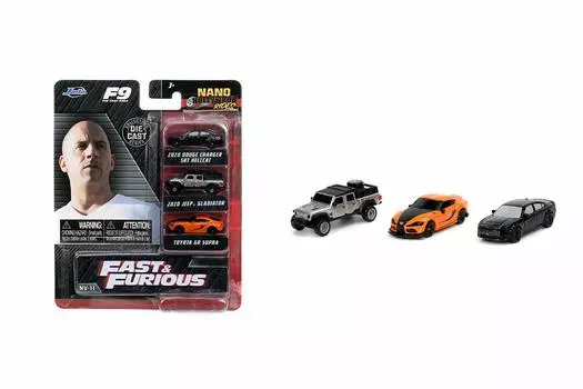 Nano Hollywood Rides FAST FURIOUS FF9 Fast Furious Mini Car & 3-PACK &
