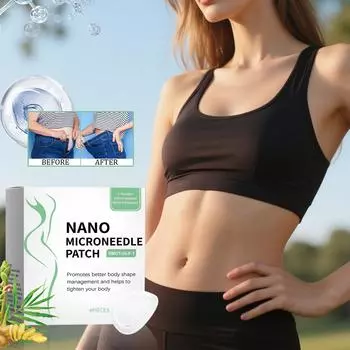 Nano Micro Needle Plaster, Micro Needle Plaster для похудения, укрепляющий пластырь для улучшения состояния кожи (4шт/1коробка) One Size зелёный