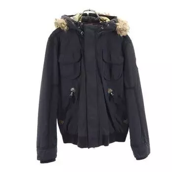 NAPAPIJRI Long sleeve Cotton filling Nylon jacket S black Fur hood Men s Used