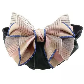 Napist Chignon Net Barrette Hair Clip Accessory Formal Ribbon with Cloth Chignon Net Chiffon Fabric Simple NPBS001N