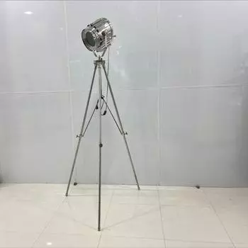 Напольный прожектор с отделкой из хрома и стали, напольный прожектор с регулируемым углом наклона для домашнего декора