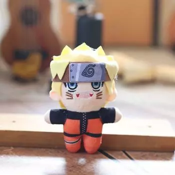Naruto Plush Short Stuffed Doll Keychain Sasuke Kakashi Character For Decor Fans