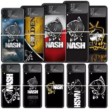Nash Fishing Art Shockproof Hard Case For Samsung Galaxy Z Flip 4 3 5G Phone Cover Z Flip3 Flip4 Black Fundas Matte Shell Capa Samsung Z Flip 4