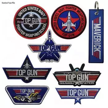 Нашивка Taifeng Japan TOP GUN Flight — вышитый логотип самолета с липучкой