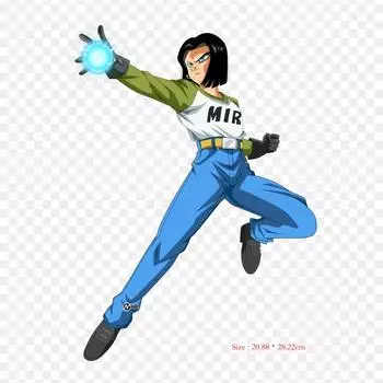 Нашивки для сумки для одежды, термонаклейки с утюгом на Android 17 Dragon Ball, супер узор, моющиеся теплопередачи
