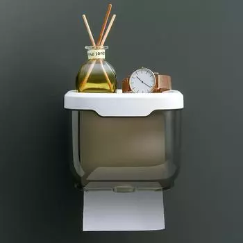 Настенная коробка для салфеток, водонепроницаемая, прочная, прозрачная, пластиковая, черная, коробка для салфеток для ванной комнаты