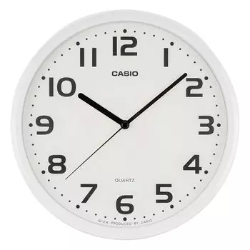Настенные часы CASIO белые аналоговые стандартные шаговые секундные стрелки IQ-24-7JF белый