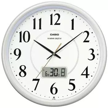 Настенные часы CASIO wave ceptor с подсветкой цвета шампанского, золото IC1001J9JF с функцией автоматического радиоприема