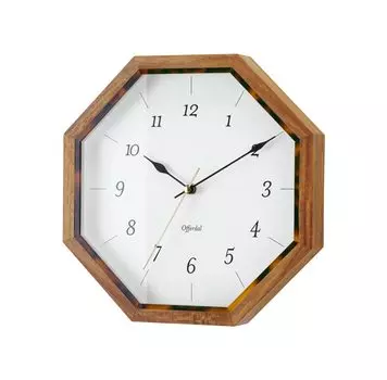 Настенные часы Interform Ahate Octagon Tortoiseshell Wood White W28 x H28 x CL-4295 D4.5cm