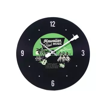 Настенные часы из стекла Key Stone Green Hawaiian Record CL056296 зелёный