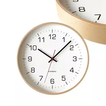 Настенные часы KATOMOKU из фанеры 4 Natural Wall Clock Continuous Second Arrow km-61NARC 304 мм (Радиочасы)