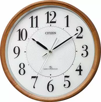 Настенные часы RHYTHM Citizen с широким диапазоном приема, радиочасы с бесшумным шагом, секундная стрелка, коричневые, 34,8x5,9 см, 4MY860-006 коричневый