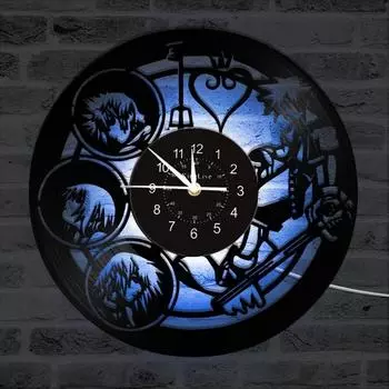 Настенные часы ручной работы Kingdom HeartsУкрашения для домаИдея подарочного набора «Декор» в стиле ретро — требуется батарейка типа АА (не включено) WGZX-1