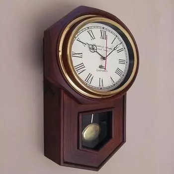 Настенные часы с маятником 27,94 см кофейно-коричневые