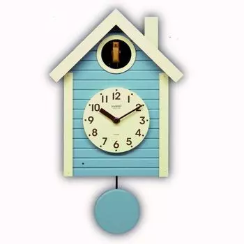 Настенные часы Suntel Aqua Blue 405 x 240 x 140 мм Бытовые часы с кукушкой ручной работы Скандинавский цвет Aqua Blue SQ03AB