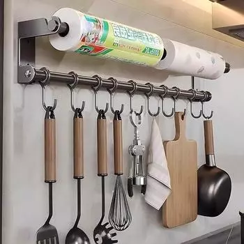 Настенные полки для хранения на кухне, держатель для ложек и кухонных принадлежностей, подставка для кухонных полотенец, подставка для разделочных досок из нержавеющей стали, кухонный органайзер