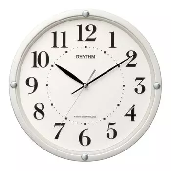 Настенные радиоуправляемые 3D секундные часы RHYTHM 8MY568SR03, аналоговые, тихие, стрелочные, легко читаемые символы, белые, 30x4,6 см, белый