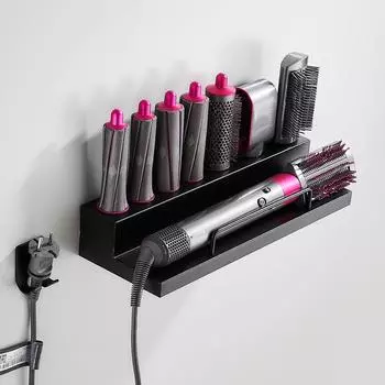 Настенный держатель для фена Dyson Airwrap, полка для сушки волос, держатель для завивки волос, органайзер для ванной комнаты из нержавеющей стали жёлтый