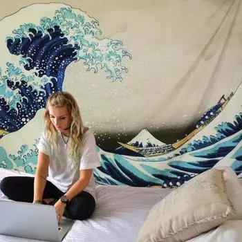 Настенный гобелен Yousheng Kanagawa Ocean Wave Mount View Blanket Art Home Decor 130*150cm