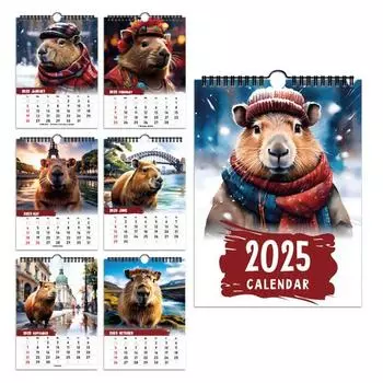 Настенный календарь Capybara 2025 World Tour of The Capybara Calendar 12-месячный календарь