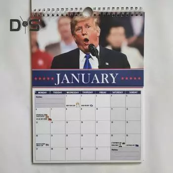 Настенный календарь Трампа 2025 Настенный календарь Трампа на январь-декабрь Ежемесячный планировщик для домашнего офиса, школы A
