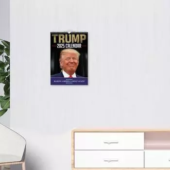 Настенный календарь Yousheng 2025 Настенный календарь Trump на 12 месяцев с января по декабрь. Планировщик расписания для организации домашнего офиса A