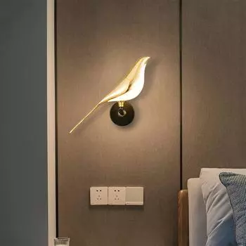 Настенный светильник Nordic Bird с акриловым бра для внутреннего дома 21x18x8 см white light