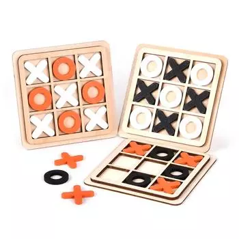 Настольная деревянная настольная игра XO с блоками для детей, игра в крестики-нолики для детей и взрослых, деревянная настольная игра, стратегическая головоломка, 1 компл.