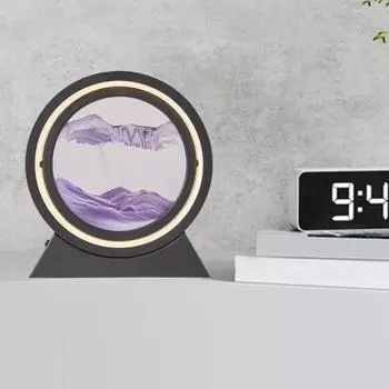 Настольная лампа Moving Sand Art Quicksand Picture 3D Deep Sea Sandscape в фиолетовый