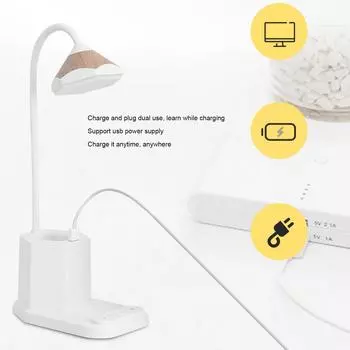 Настольная лампа с держателем для карандашей, светодиодная, USB, перезаряжаемая, для студентов, EyeCaring, настольная лампа для учебы, многофункциональная, цветная лампа
